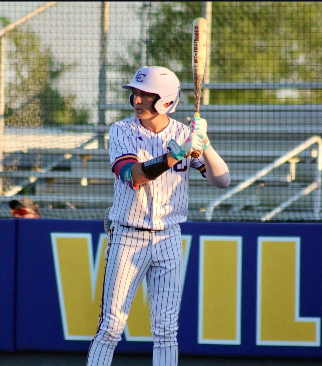 Brayden Morrison dug in at the plate in Drakon batting gloves